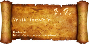 Vrbik István névjegykártya